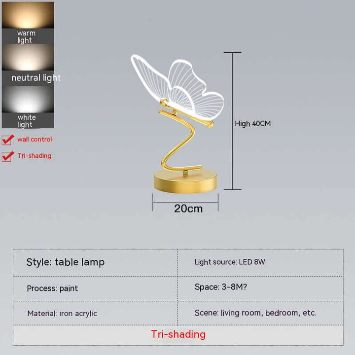 Modern Light Luxury Creative Bedside-use Butterfly Decorative Table Lamp | Kalsten