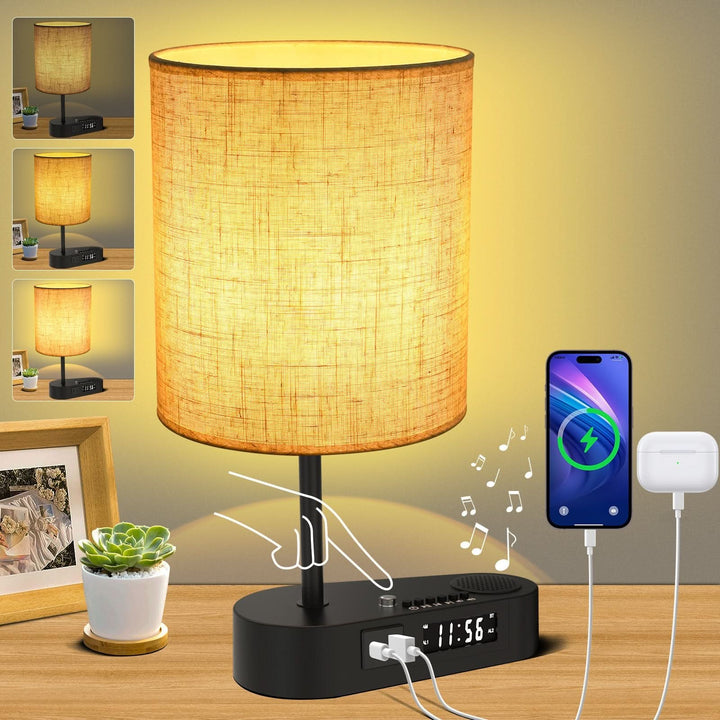 ARA - Alarm clock with charging connection and table lamp | Kalsten