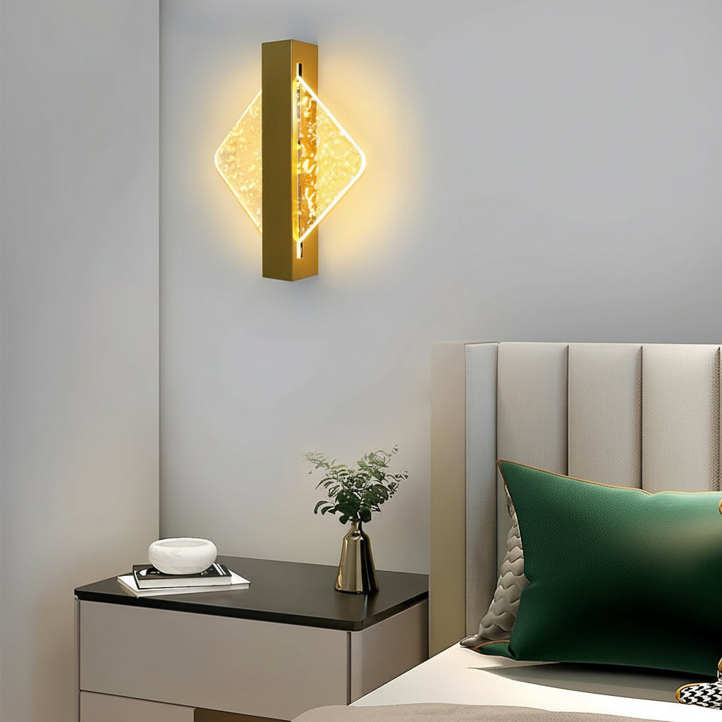 LED Wall Sconce Light – Modern Nordic Geometric Acrylic Bedside (25x20cm / 9.8x7.9in) | Kalsten