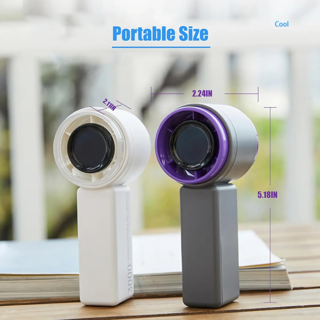 Compact High-Speed Handheld Fan with Digital Display - USB Rechargeable, 5 Speeds | Kalsten