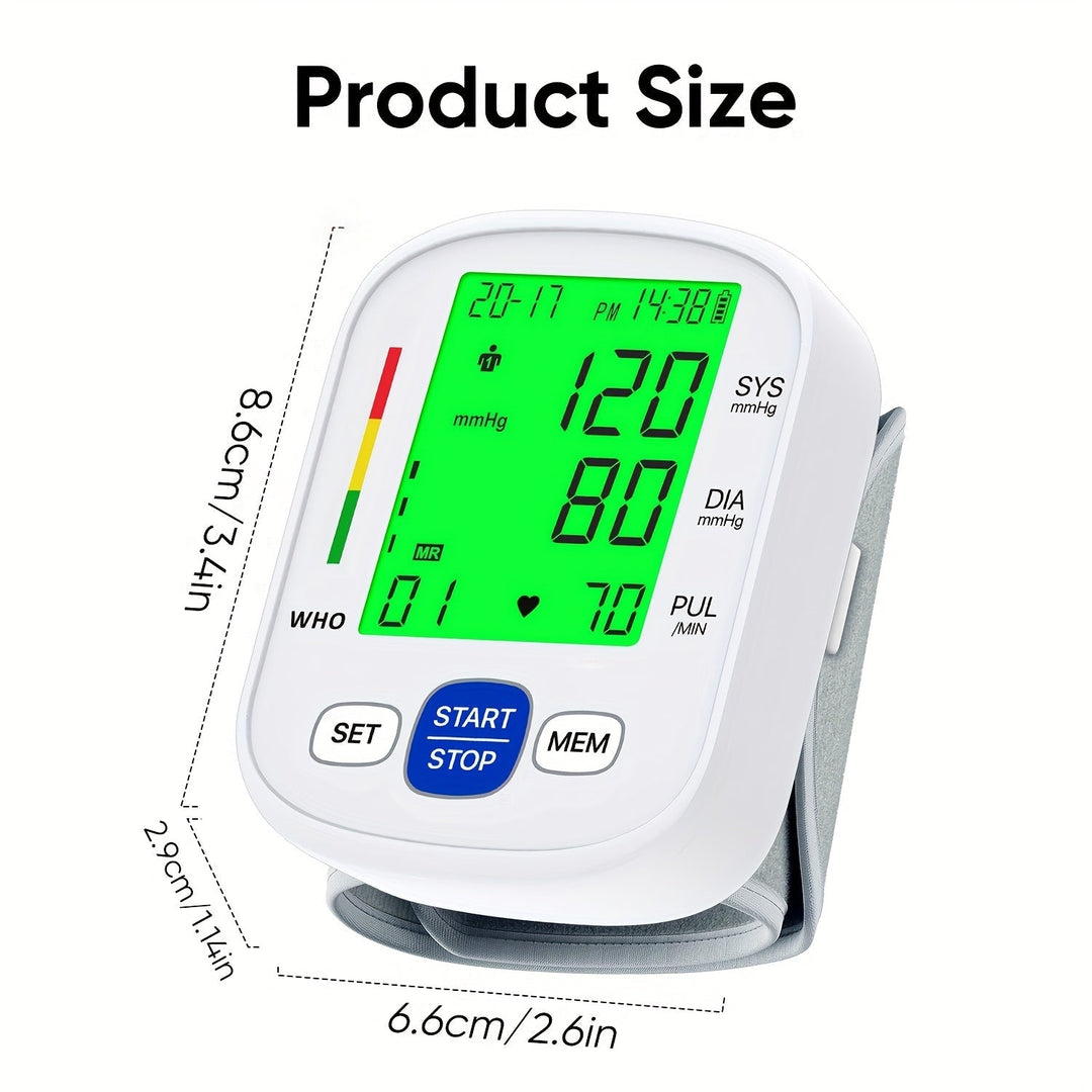 Wrist blood pressure monitor with illuminated display | Kalsten