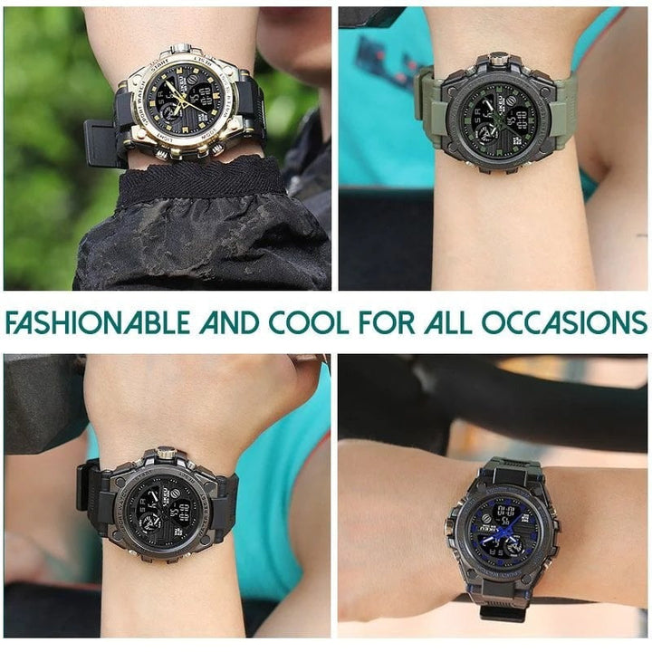 Kalsten | Sporty Dual-Display Mode Multifunctional Waterproof Luminous Men's Wristwatch
