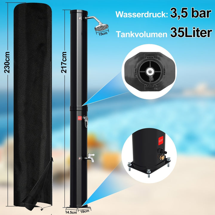 Solar shower 35L garden shower incl. protective cover | Kalsten