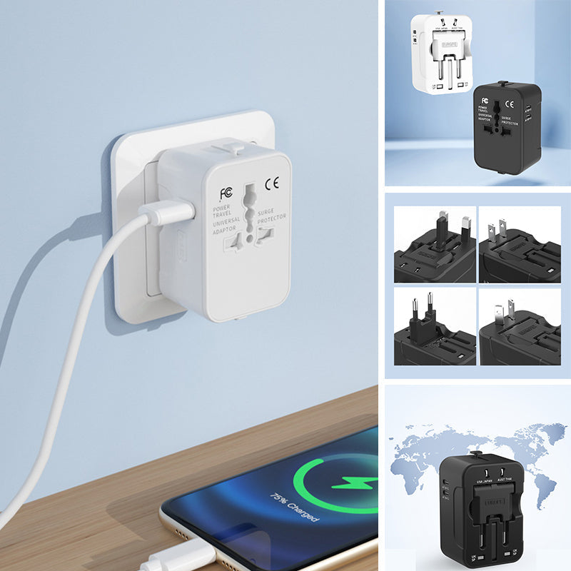 Universal travel adapter with dual USB ports | Kalsten