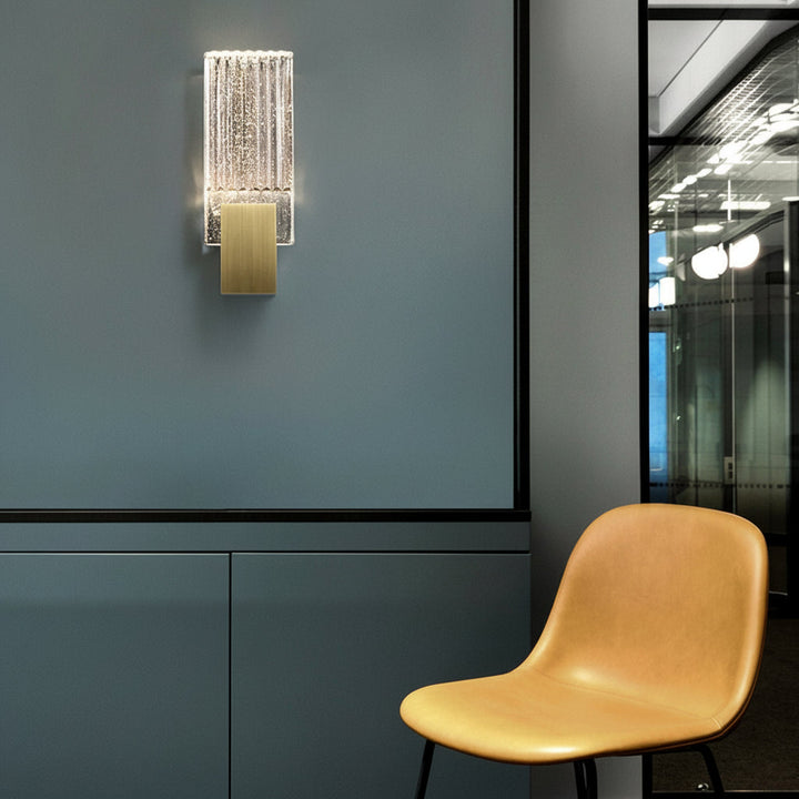 LED Wall Sconce Light – Postmodern Crystal Gold Stainless Steel (33x13cm / 13x5in) | Kalsten