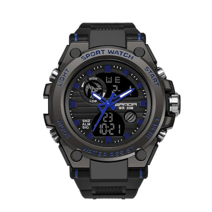Brehn | Sporty Dual-Display Mode Multifunctional Waterproof Luminous Men's Wristwatch