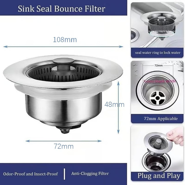 Kalsten | New Upgraded Sink Bounce Core Drain Strainer