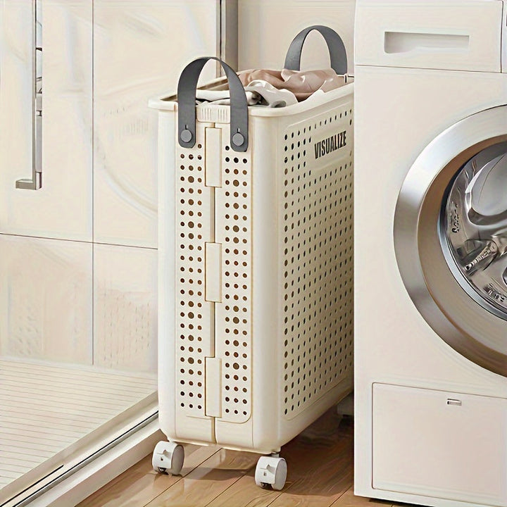 Foldable laundry box with castors