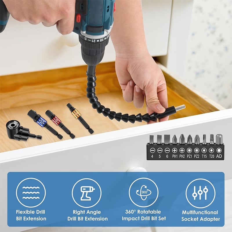Drill machine angle attachment with accessory set | Kalsten