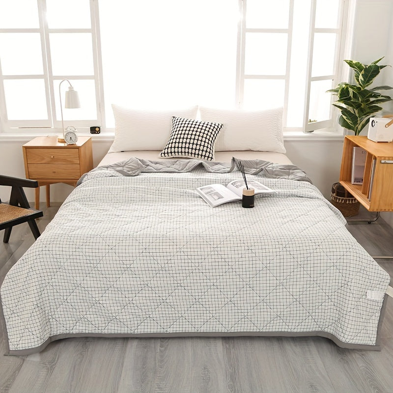 Elegant Preppy Plaid Summer Blanket for Cool Nights Kalsten
