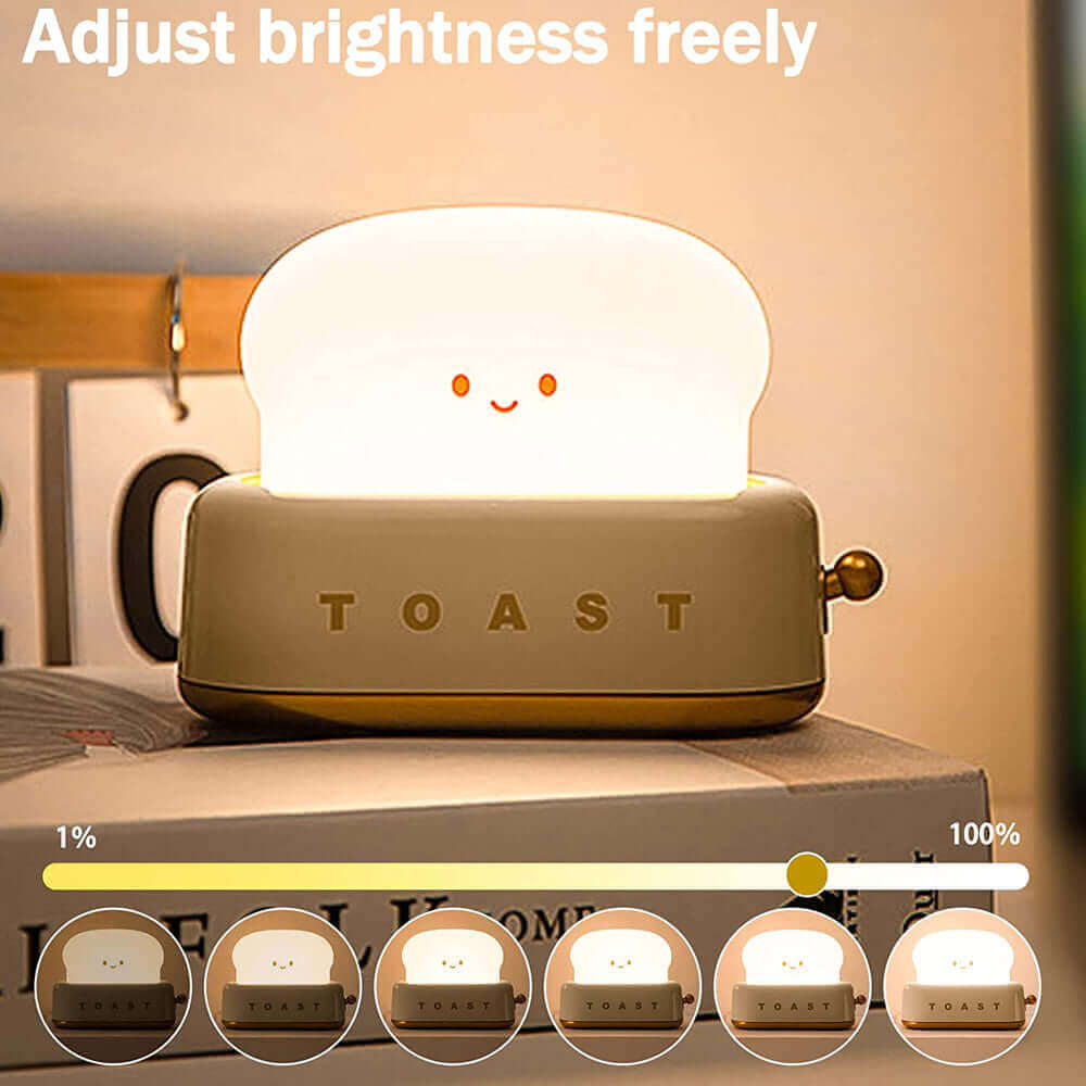 Creative LED Bread Maker Night Light USB Charging Dimming Toast Lamp Bedroom Children Timing Sleeping Lamps Funny Light | Kalsten