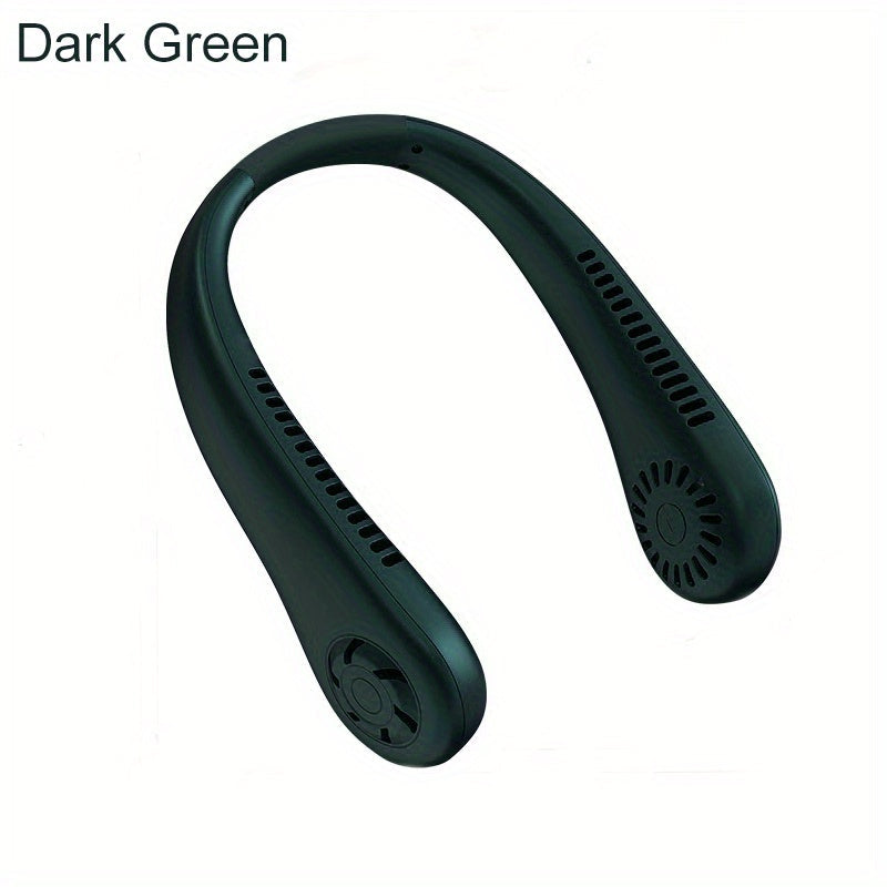 1pc Hands-Free Portable Neck Fan - Rechargeable, Leafless, and USB Powered - Perfect for Desk and Travel Use | Kalsten