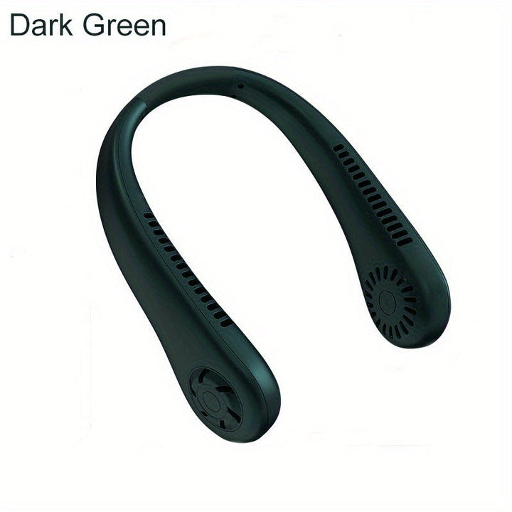 1pc Hands-Free Portable Neck Fan - Rechargeable, Leafless, and USB Powered - Perfect for Desk and Travel Use | Kalsten
