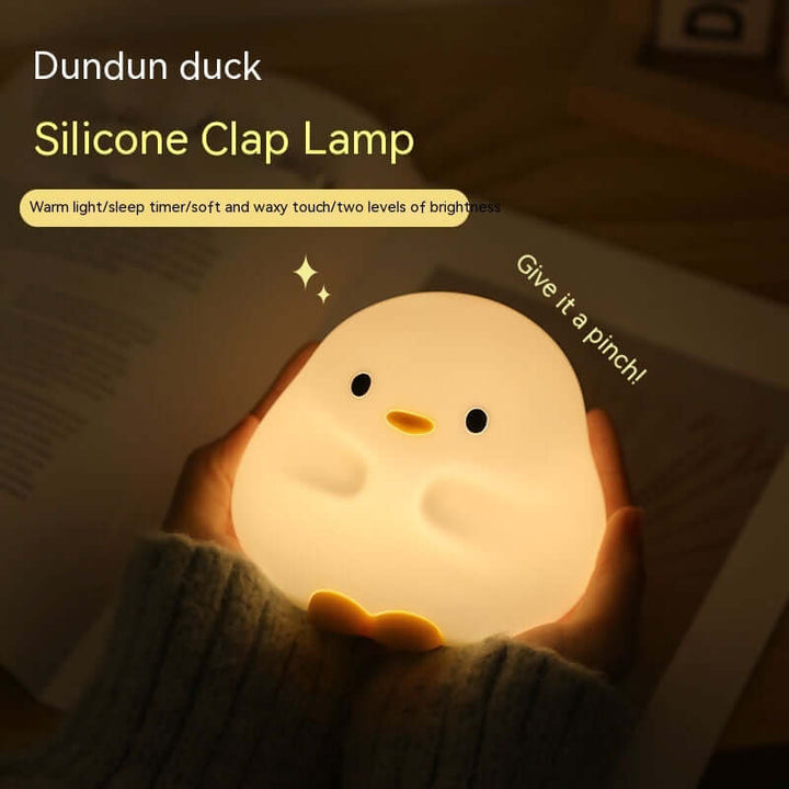 Cute Duck LED Night Lamp Cartoon Silicone USB Rechargeable Sleeping Light Touch Sensor Timing Bedroom Bedside Lamp For Kid Gift Home Decor | Kalsten