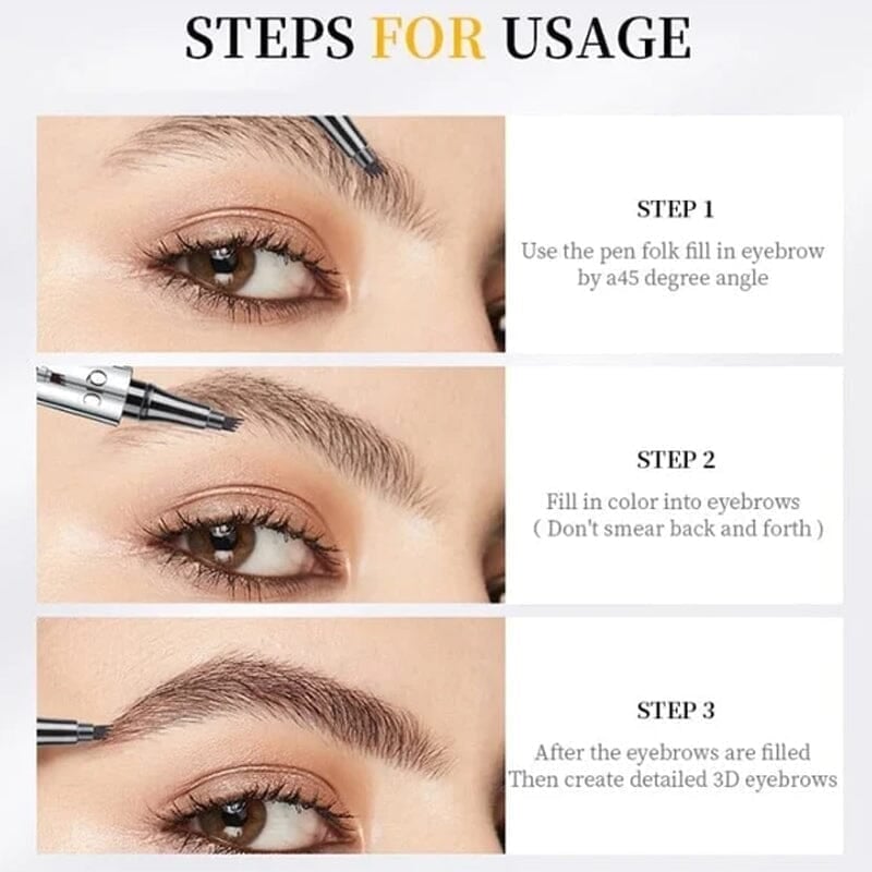 Kalsten | 3D Waterproof Microblading Eyebrow Pen 4 Fork Tip Tattoo Pencil