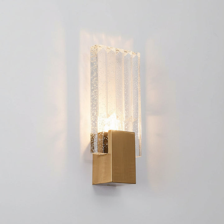 LED Wall Sconce Light – Postmodern Crystal Gold Stainless Steel (33x13cm / 13x5in) | Kalsten