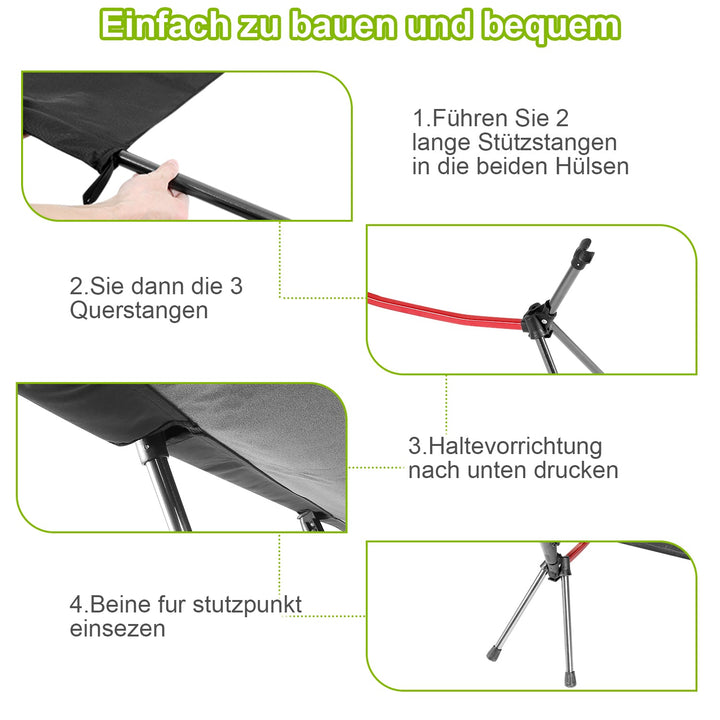 Folding Bed Black Camping Bed Height Adjustable | Kalsten