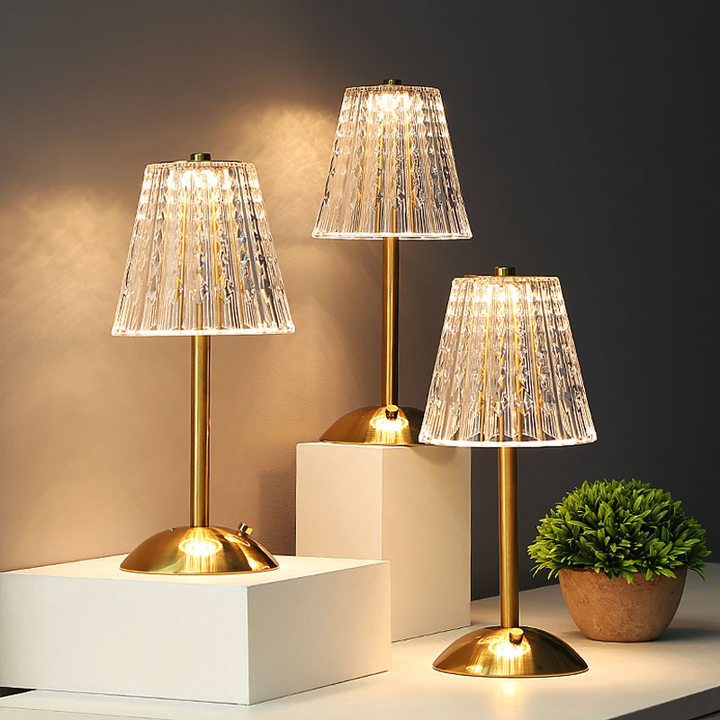 Vintage Crystal LED Table Lamp with Adjustable Brightness | Kalsten