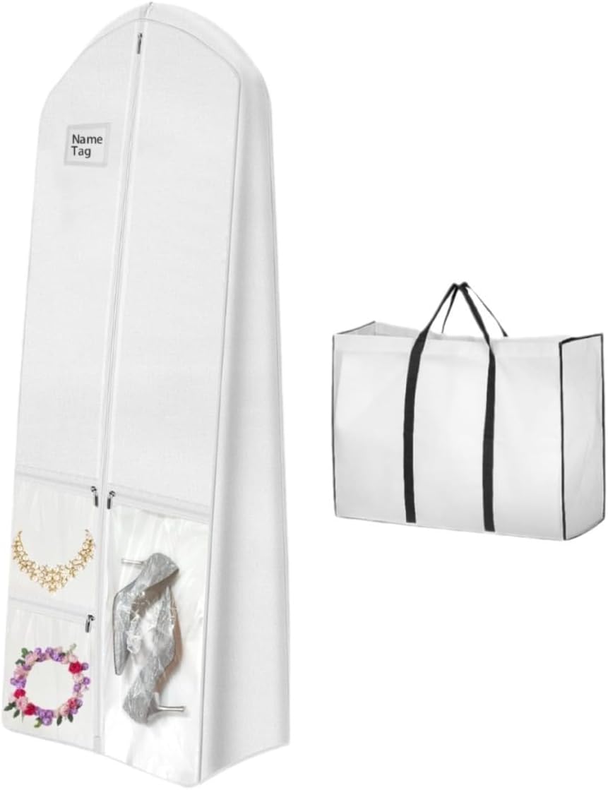 Kalsten | Full-Length Wedding Dress Storage Set – Dustproof Bridal Gown Cover (1+1 FREE)