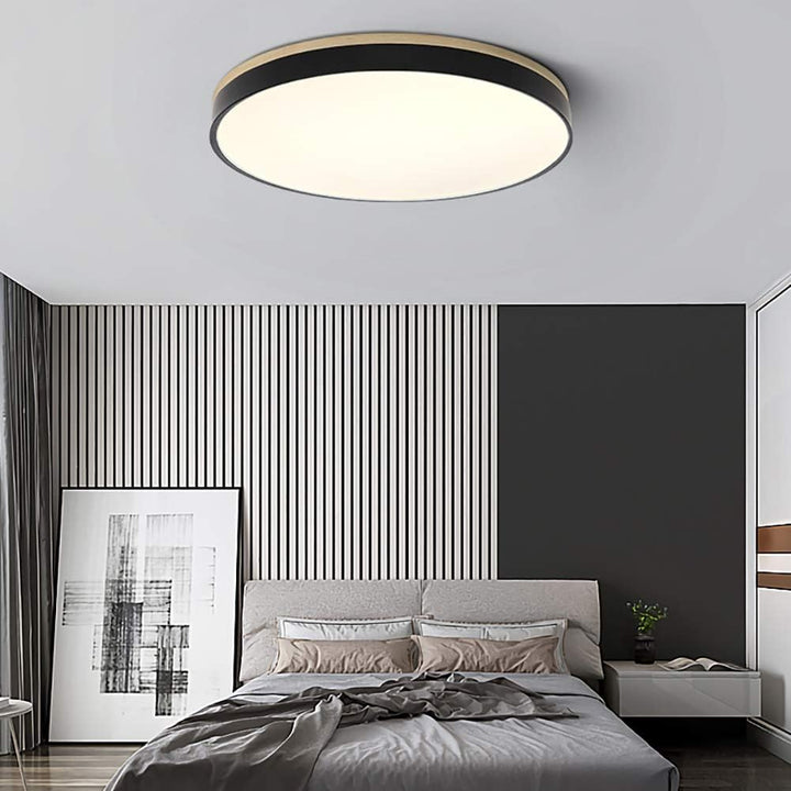 Natural Wood Flush Mount Ceiling Light