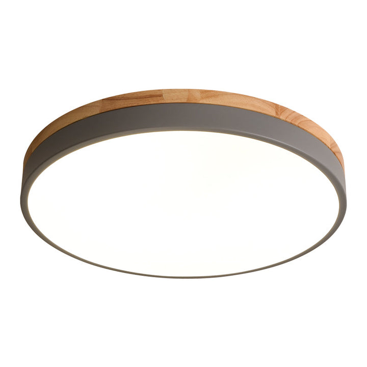 Natural Wood Flush Mount Ceiling Light