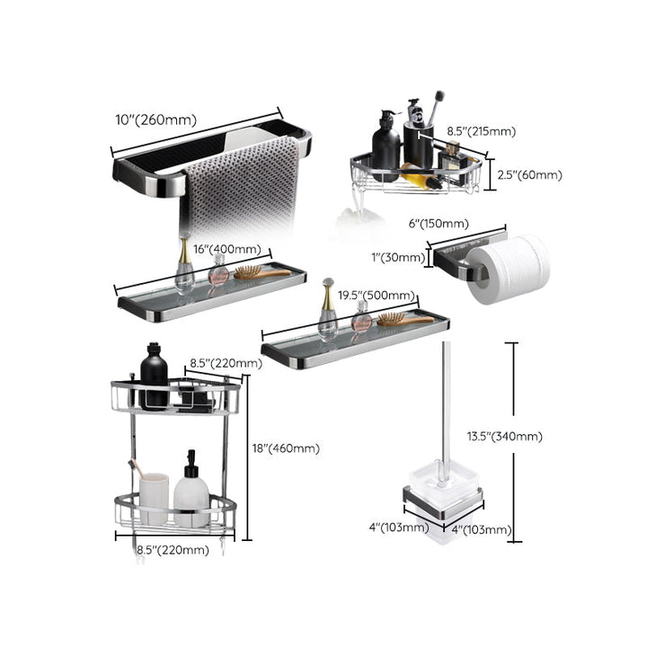 Kalsten | 5-piece modern bathroom accessories as single item or in set Polished chrome bathroom set