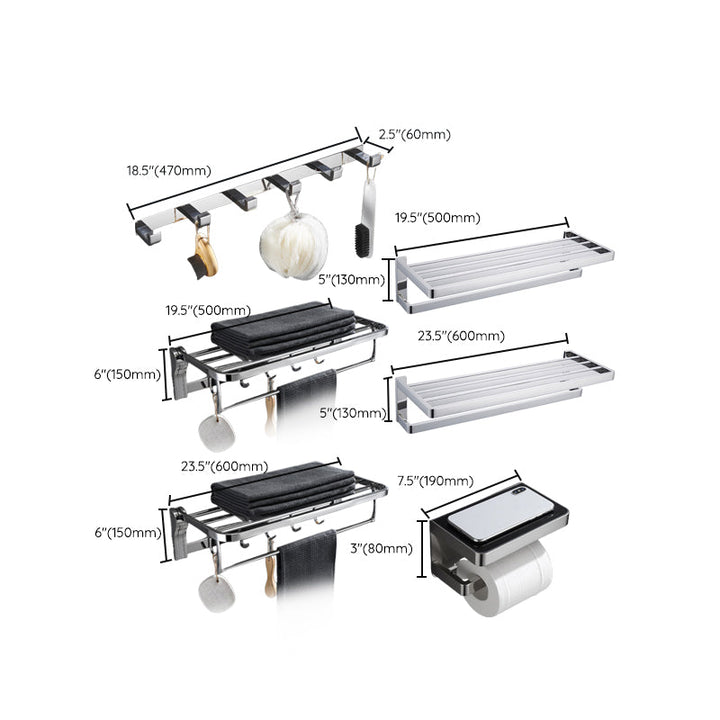 Kalsten | 5-piece modern bathroom accessories as single item or in set Polished chrome bathroom set