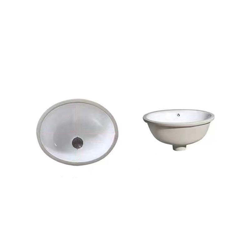 Kalsten | Modern Under-mount Sink Oval Porcelain with Pop-Up Drain Sink