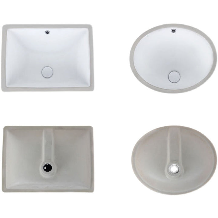 Kalsten | Modern Under-mount Sink Oval Porcelain with Pop-Up Drain Sink