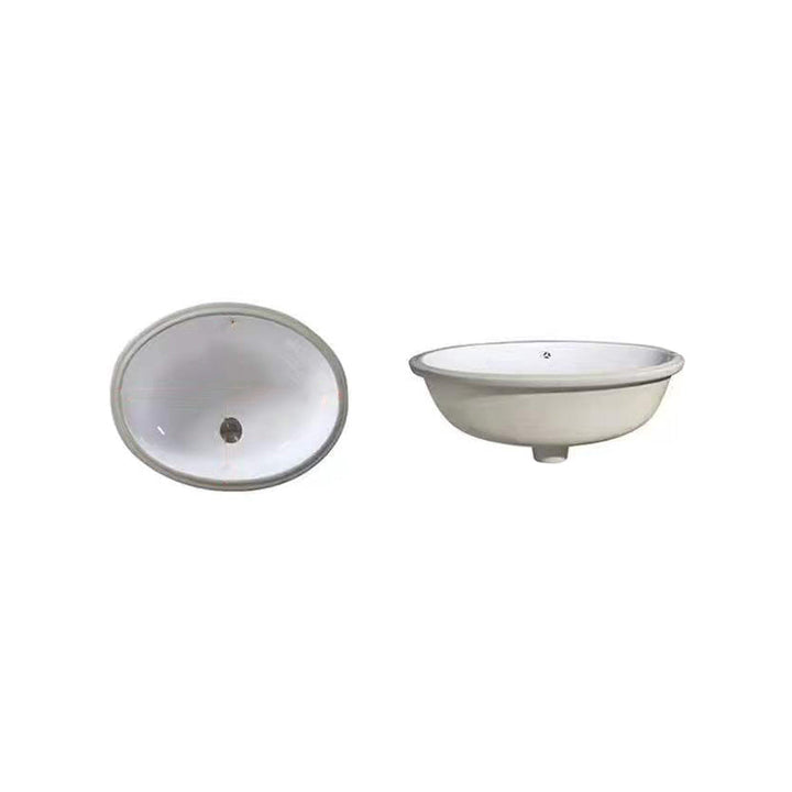 Kalsten | Modern Under-mount Sink Oval Porcelain with Pop-Up Drain Sink