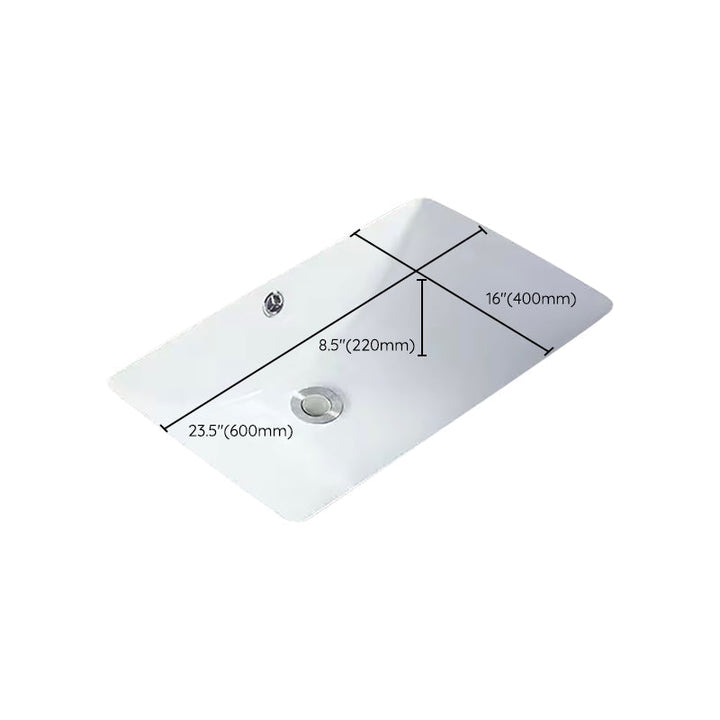 Kalsten | Modern Under-mount Sink Oval Porcelain with Pop-Up Drain Sink