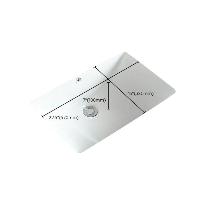 Kalsten | Modern Under-mount Sink Oval Porcelain with Pop-Up Drain Sink