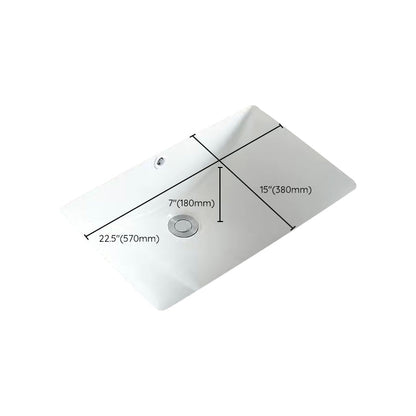 Kalsten | Modern Under-mount Sink Oval Porcelain with Pop-Up Drain Sink