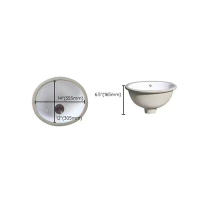 Kalsten | Modern Under-mount Sink Oval Porcelain with Pop-Up Drain Sink