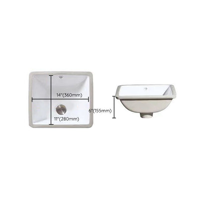 Kalsten | Modern Under-mount Sink Oval Porcelain with Pop-Up Drain Sink