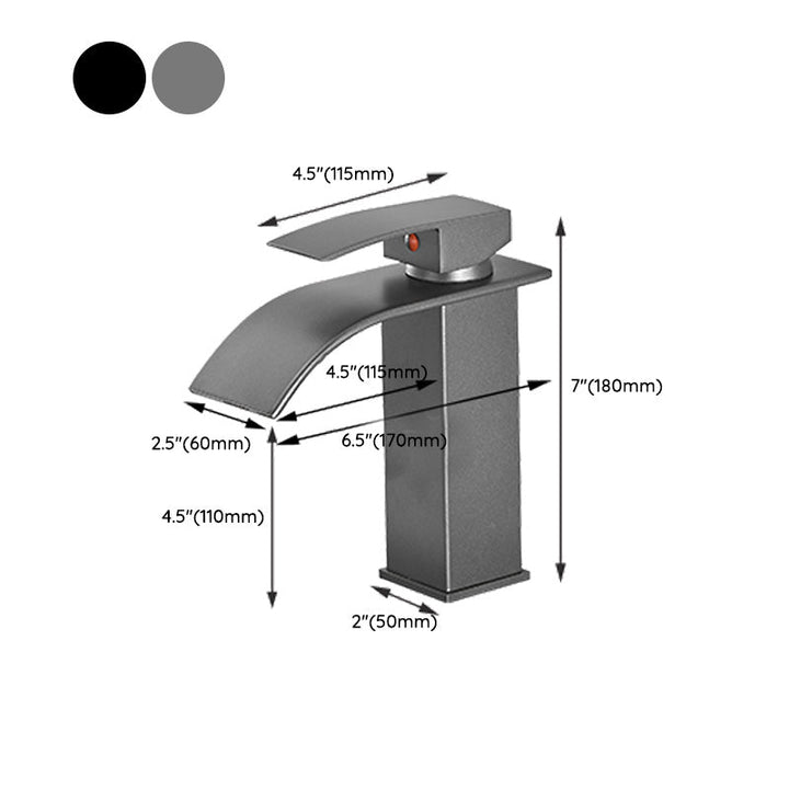 Kalsten | Modern Bathtub Faucet Waterfall Spout Lever Handle Brass Sink Faucet