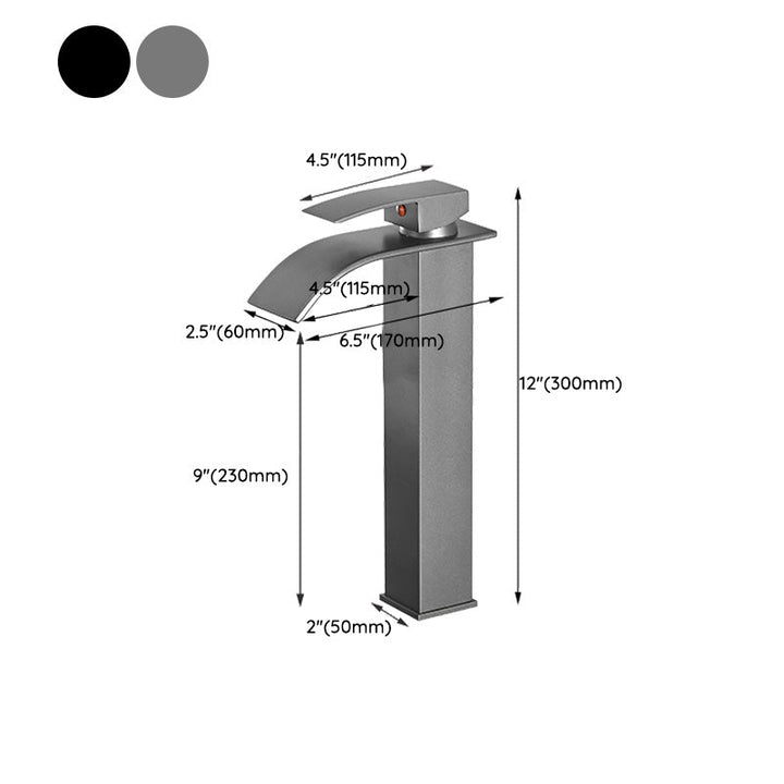 Kalsten | Modern Bathtub Faucet Waterfall Spout Lever Handle Brass Sink Faucet