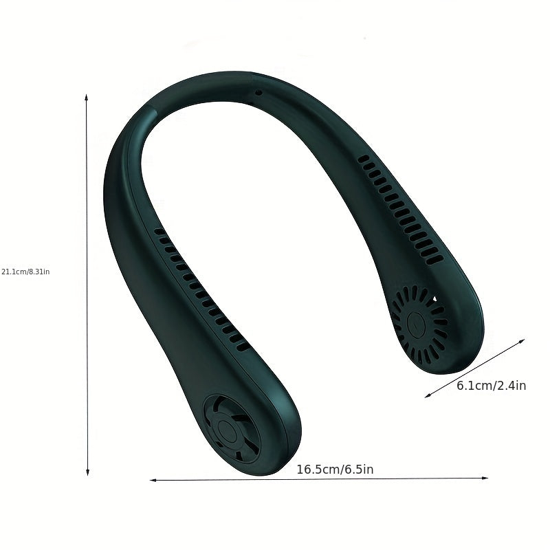 1pc Hands-Free Portable Neck Fan - Rechargeable, Leafless, and USB Powered - Perfect for Desk and Travel Use | Kalsten