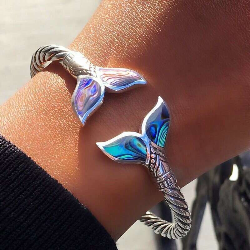 Kalsten | Abalone Shell Mermaid Tail SS Bangle Bracelet
