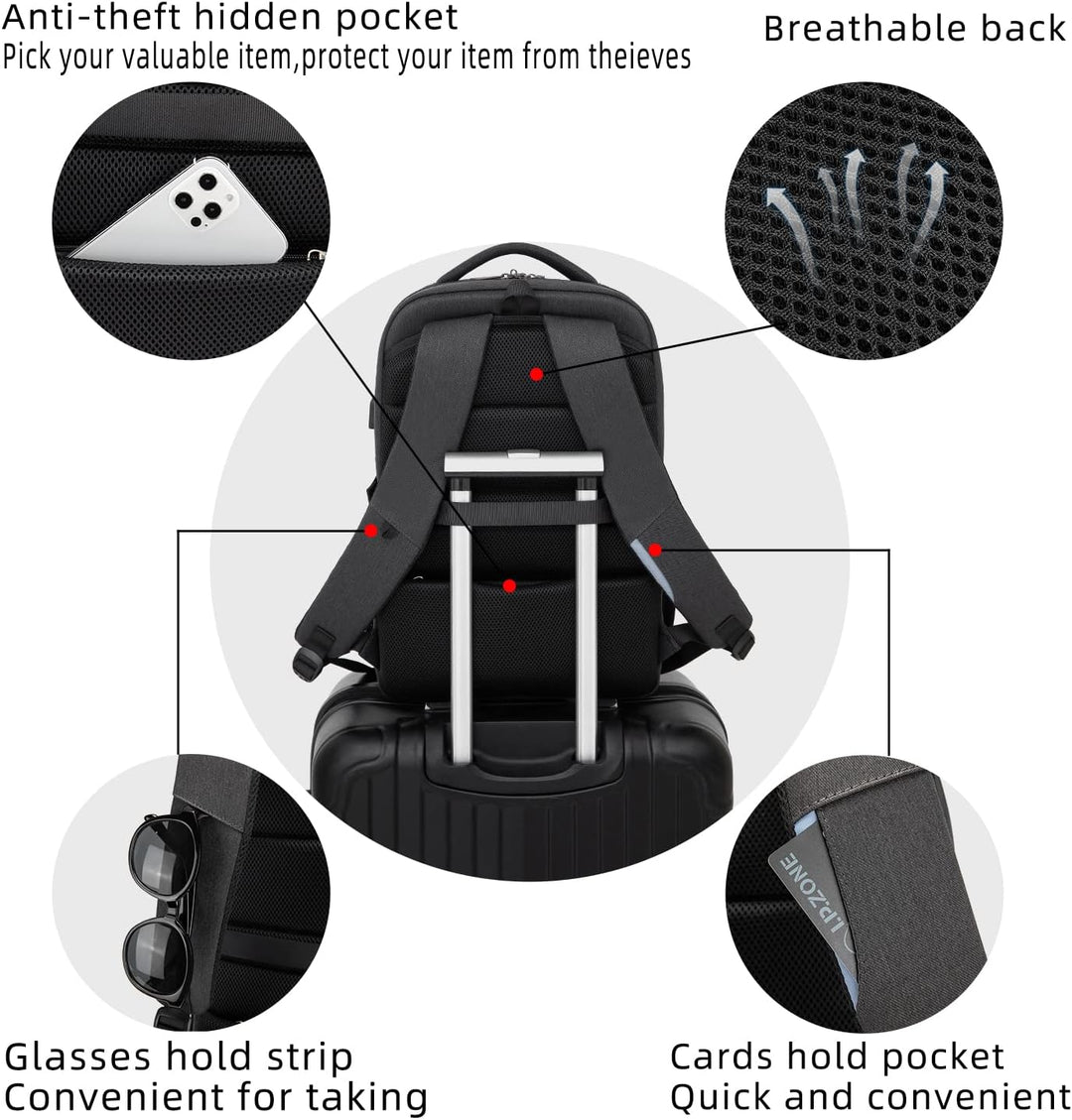 Water-Resistant Travel Laptop Backpack with USB Port & Organised Storage | Kalsten