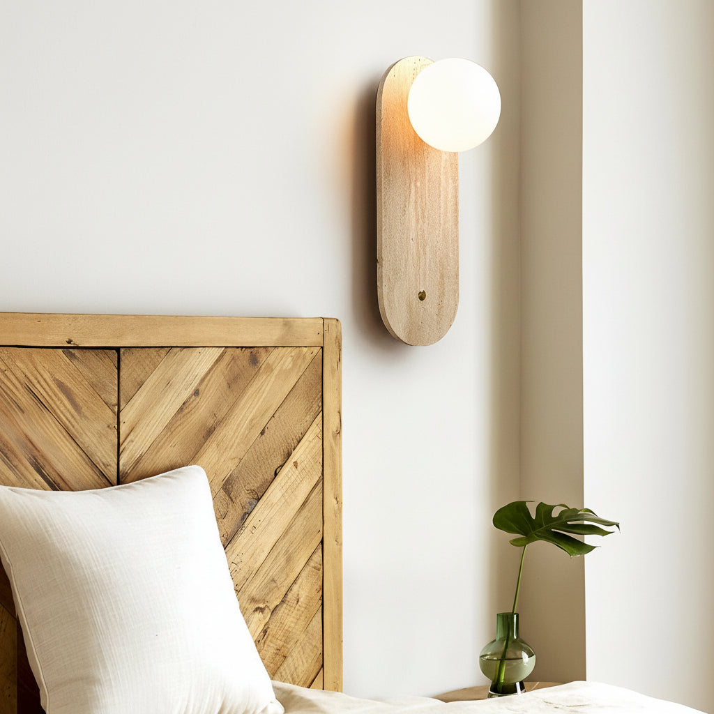 Travertine Wall Sconce – Wabi-Sabi Yellow Natural Stone G9 LED (12-20cm) | Kalsten