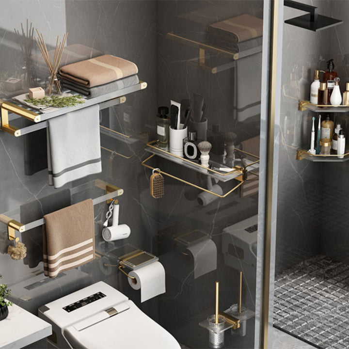 Kalsten | Modern Bathroom Accessory Set Bathroom Shelf Gold Towel Holder Bathroom Hardware Set