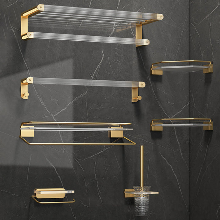 Kalsten | Modern Bathroom Accessory Set Bathroom Shelf Gold Towel Holder Bathroom Hardware Set