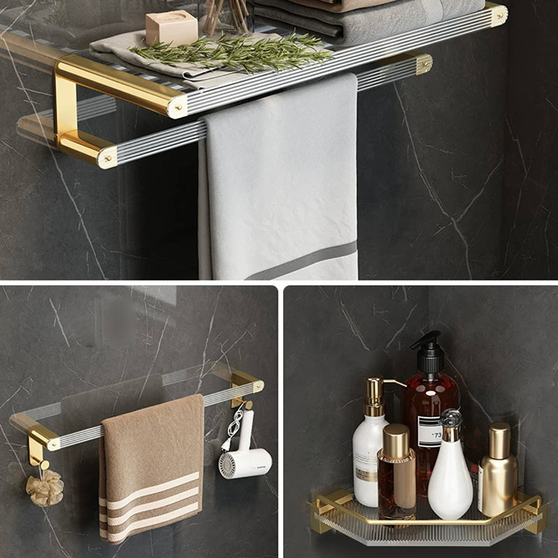 Kalsten | Modern Bathroom Accessory Set Bathroom Shelf Gold Towel Holder Bathroom Hardware Set