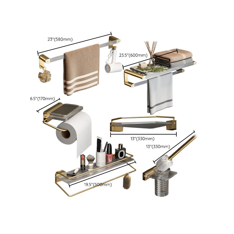 Kalsten | Modern Bathroom Accessory Set Bathroom Shelf Gold Towel Holder Bathroom Hardware Set