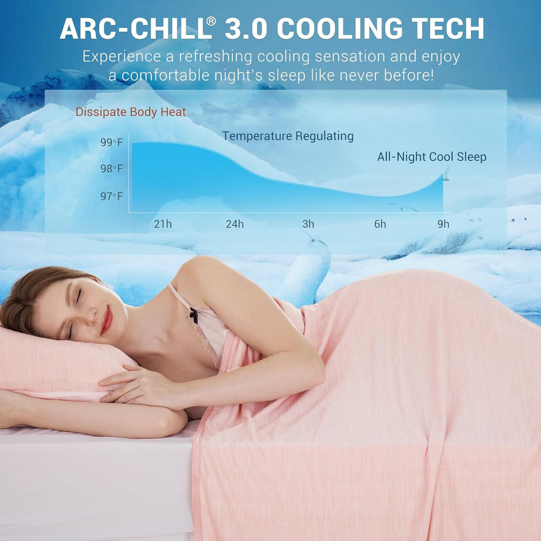 Light Pink Cooling Blanket –  3.0, Q-Max>0.5, Multi-Size Options | Kalsten