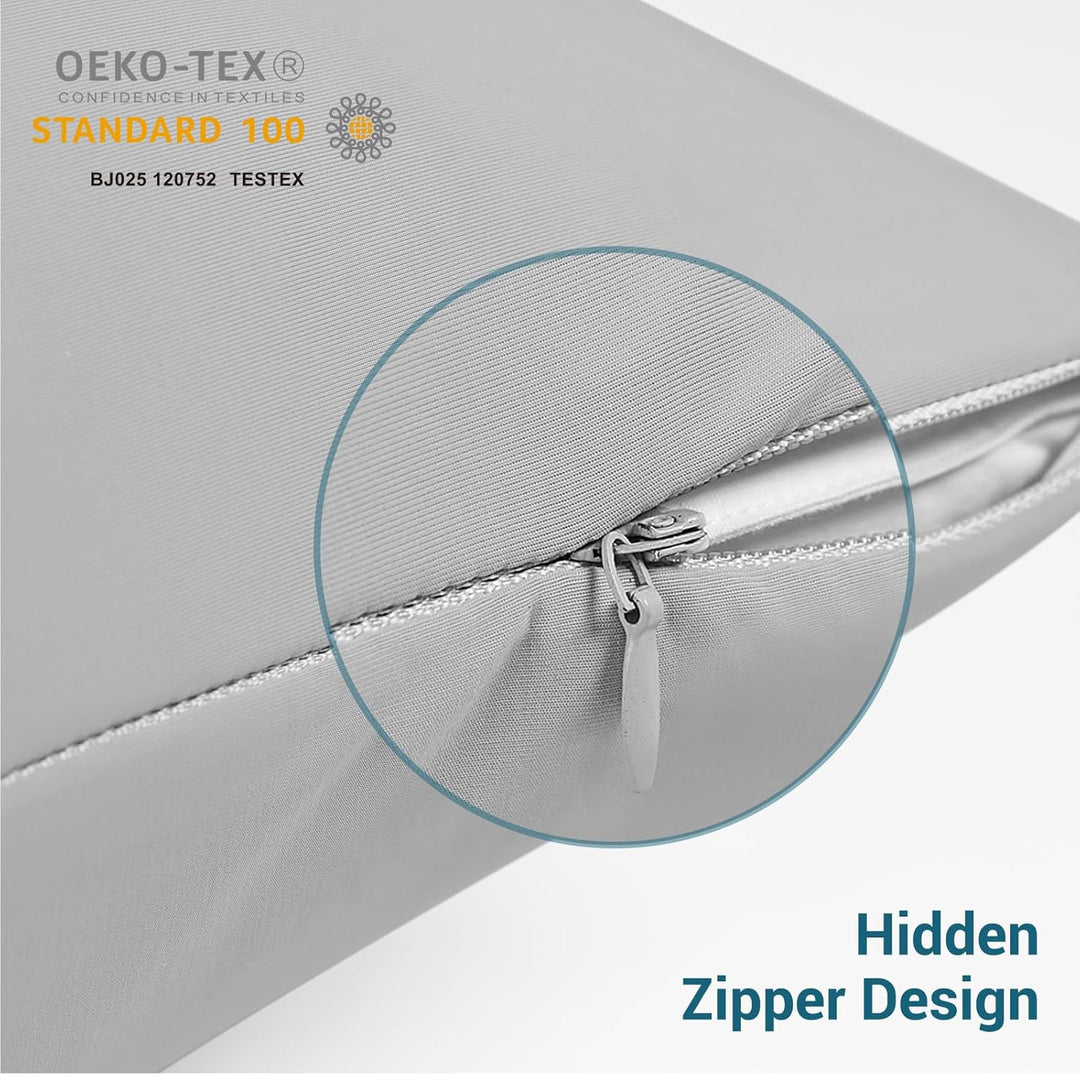 2-Pack Cooling Pillowcases – Q-Max >0.5 , Anti-Static, Hidden Zipper,, Color Gray | Kalsten