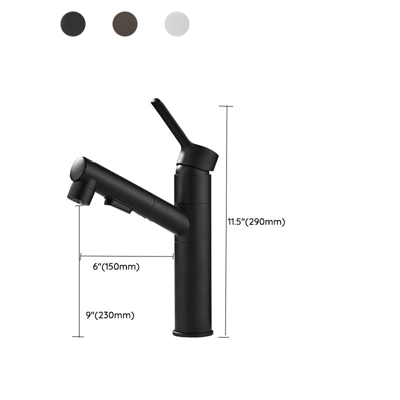 BowLift | Bathroom Vessel Faucet Swivel Spout Single Handle Faucet with Pull-Out Spray Head