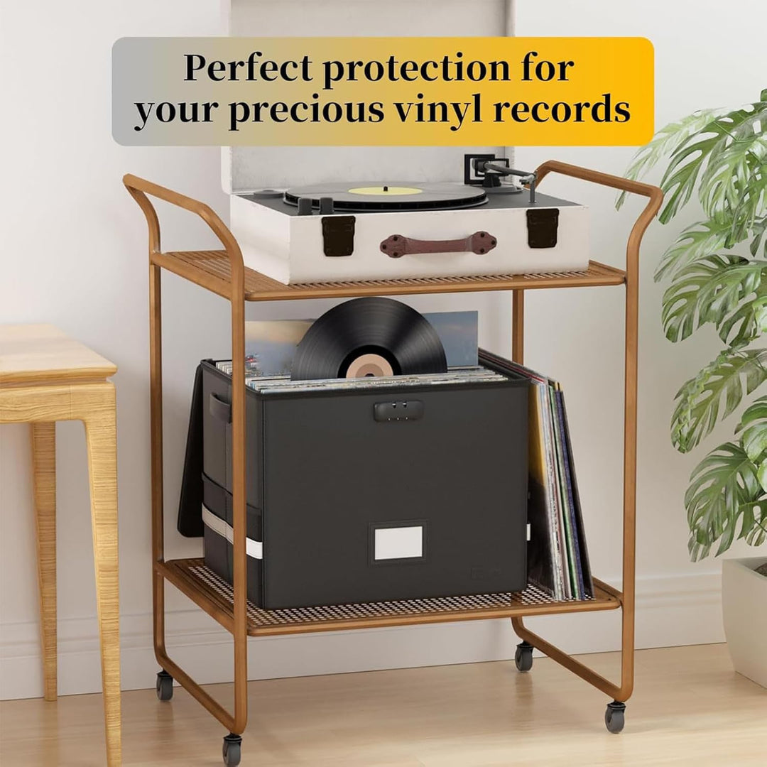 Kalsten | Fireproof Record Storage Case – Waterproof Organizer for 150+ 12-Inch Records – Arcion