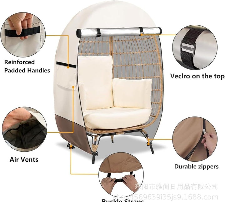 Kalsten | Waterproof Egg Chair Cover with Double Zipper – Solara
